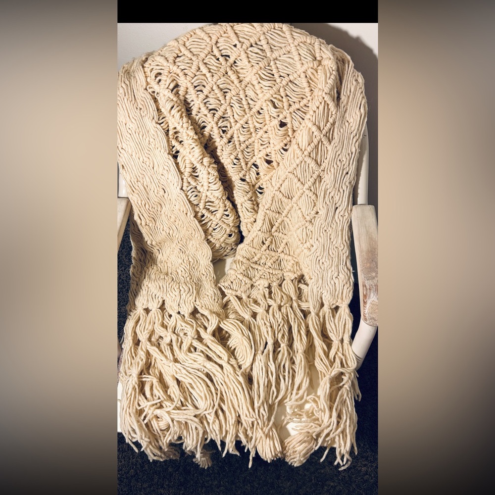Vintage Antique Wool Mexican Shawl Hand Woven